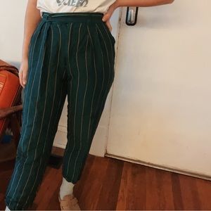 High Waisted Vintage Striped Trousers
